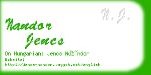 nandor jencs business card